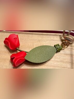 Red Rose Purse Charm / Keychain NEW!